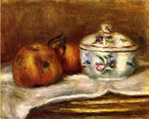 Sugar Bowl, Apple And Orange — Pierre-auguste Renoir, Impressionism