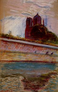 Notre-dame De Paris Pastel Sur Papier Collection Particulière — Henri Matisse