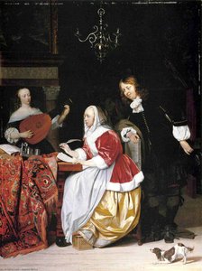 A Young Woman Composing Music — Gabriel Metsu, Baroque Dutch