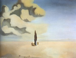 Figure And Drapery In A Landscape — Salvador Dalí, Surrealist Landscape