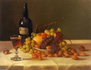 Still Life: Fruit And Wine Glass — John F Francis