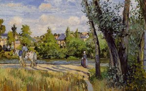 Landscape, Bright Sunlight, Pontoise — Camille Pissarro, Impressionist Landscape