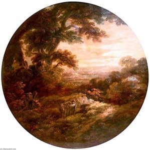 Landscape With Man And Donkey — John Joseph Barker
