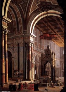 Interior Of The Basilica Of San Paolo In Rome — Pietro Francesco Garola, Romanticism