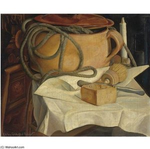 Still Life With Candle And Pot — Boris Dmitrievich Grigoriev