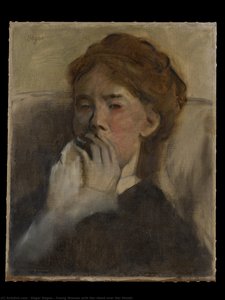 Young Woman With Her Hand Over Her Mouth — Edgar Degas, Impressionism