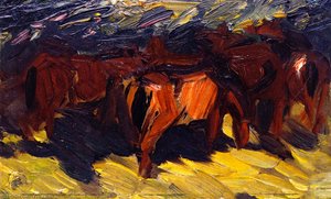 Sketch Of Horses Iii — Franz Marc, German Expressionism