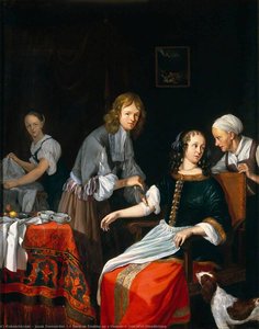 A Surgeon Binding Up A Woman's Arm After Bloodletting — Jacob Toorenvliet