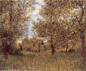 The Small Meadow At By — Alfred Sisley