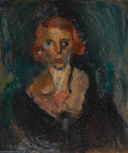Frau Mit Grünem Hintergrund (modell Ria Bouzianis) (lady With Green Background (ria Bouzianis)) — Georgios Bouzianis