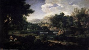 Landscape With Magdalen Worshipping The Cross — Gaspard Dughet, Baroque Landscape