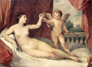 Reclining Venus With Cupid — Reni Guido (le Guide), Baroque