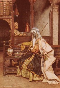 An Eastern Coffehouse — Charles Bargue