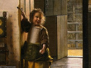 The Bedroom, Detalj 1, Ngw — Pieter De Hooch