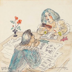 Chopin And George Sand — Maria Berezowska, Art Nouveau