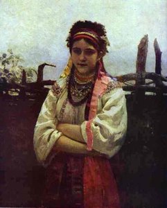 Ukranian Girl By A Fence. — Ilya Yefimovich Repin