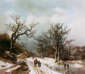 Winterlandscape Sun — Hendrik Barend Koekkoek