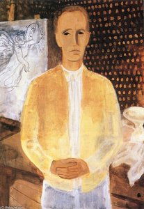 Self-portrait In A Yellow Coat — Aurél Bernáth