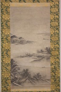 River Landscape In Evening — Kano Motonobu