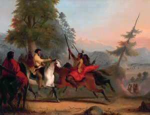 Sir William Drummond Stewart Meeting Indian Chief — Alfred Jacob Miller