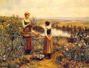 Picking Flowers — Daniel Ridgway Knight