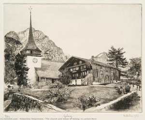 The Church And Tower Of Gsteig, In Canton Bern — Hubertine Heijermans, Contemporary Realism