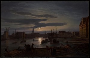 Copenhagen Harbor by Moonlight