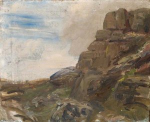 A Study Of Rocks, Lamorna Cove — Sir Alfred James Munnings, Impressionism