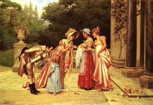 Admiring The Newborn — Vittorio Reggianini, Realism