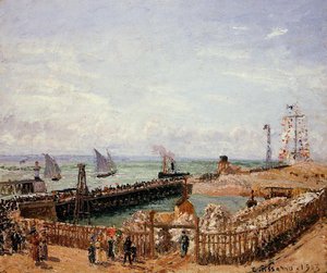 The Jetty, Le Havre, High Tide, Morning Sun — Camille Pissarro