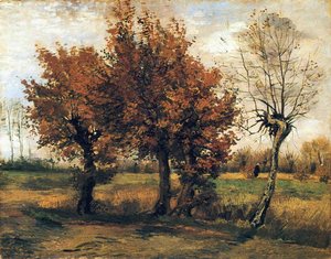 Autumn Landscape With Four Trees — Vincent Willem Van Gogh, Post-impressionism