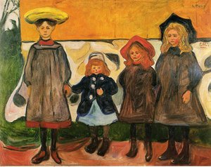 Four Girls In Arsgardstrand — Edvard Munch, Expressionism