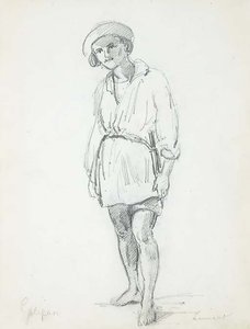 Lauriano Standing In A Hat — Camille Pissarro