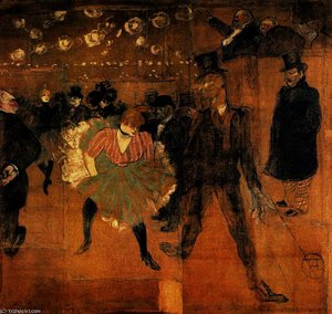 Dance In The Moulin Rouge, The Goulue And Valentin Him Desossé — Henri De Toulouse-lautrec, Post-impressionism