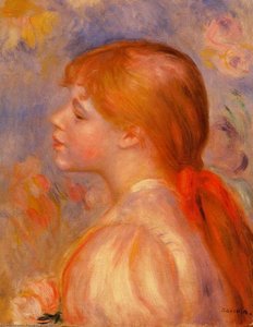 Girl With A Red Hair Ribbon — Pierre-auguste Renoir