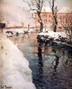 A River In The Winter — Frits Thaulow