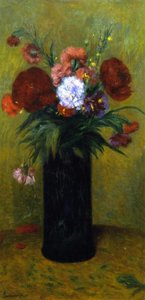Flowers In A Blue Vase — Federico Zandomeneghi
