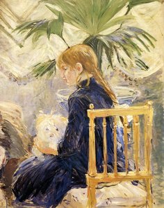 Girl With Dog — Berthe Morisot