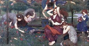 Flora And The Zephyrs — John William Waterhouse