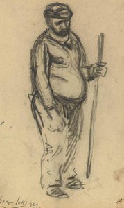 A Man Holding A Staff — George Benjamin Luks