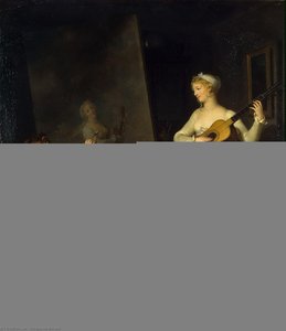 Artist Painting a Portrait of a Musician