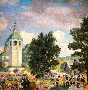 Rural Festival — Boris Mikhailovich Kustodiev, Russian Impressionism