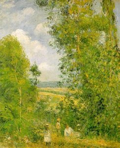 Resting In The Woods At Pontoise — Camille Pissarro, Impressionist Landscape