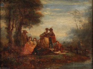 Scène Dans Un Parc — Jean-françois Millet, Contemporary Realism
