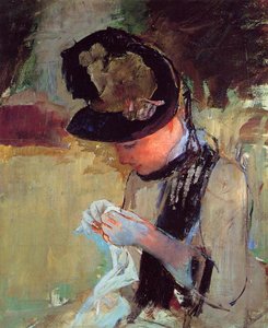 Young Woman Sewing In The Garden — Mary Stevenson Cassatt
