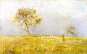 While Daylight Lingers (also Known As The Evening Star Or Yarding Sheep) — Charles Edward Conder, Impressionism