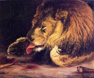 Lion Licking Its Paw — Henry Ossawa Tanner, Postimpressionism