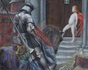 A Knight and Cupid Before a Castle Door