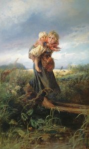Children Running From The Storm — Konstantin Yegorovich Makovsky