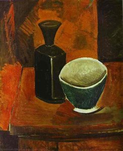 Green Bowl And Black Bottle — Pablo Picasso, Cubism